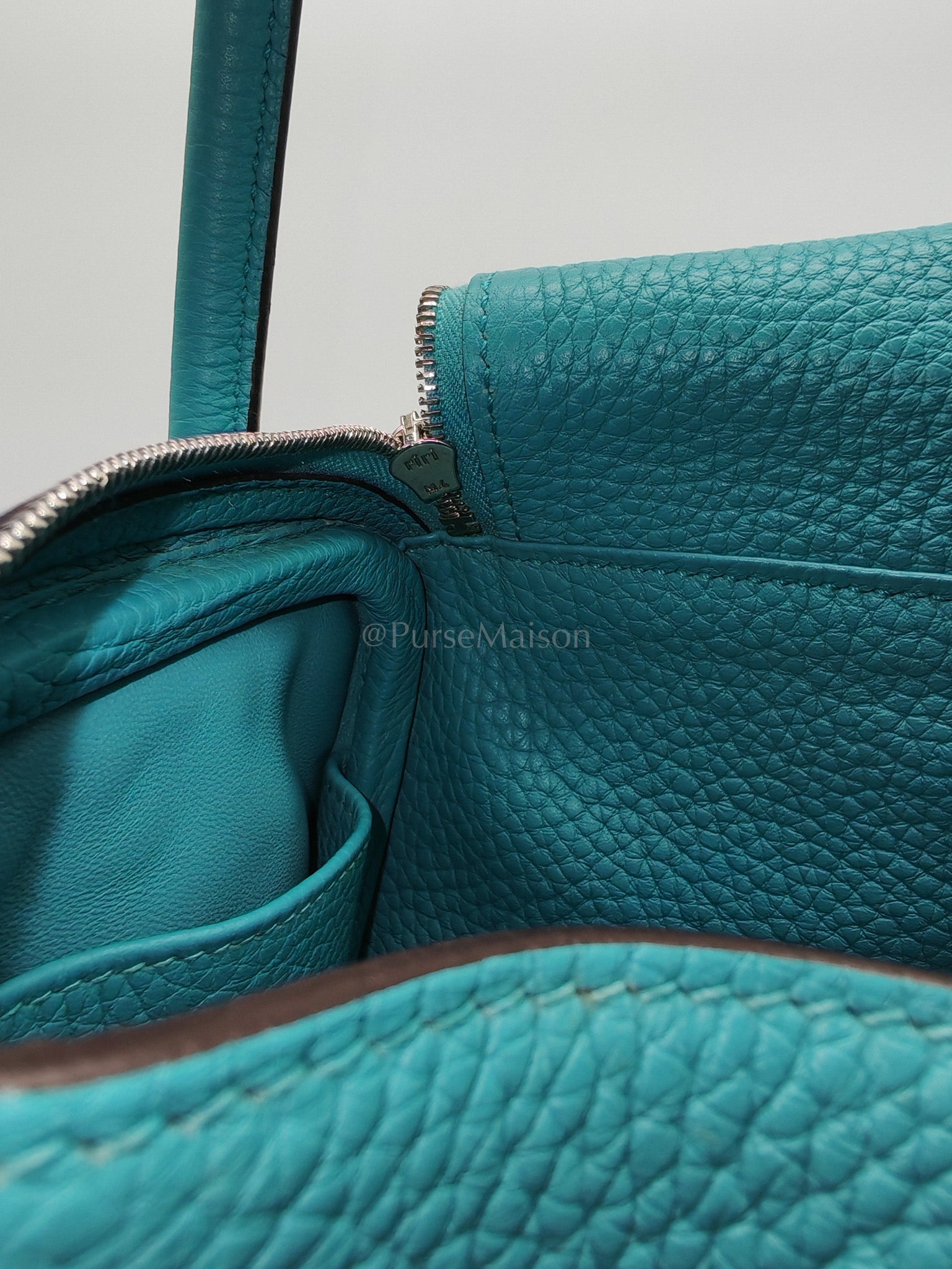 Lindy 26 Bleu Saint Clemence and Palladium Hardware Stamp T (2015) | Purse Maison Luxury Bags Shop