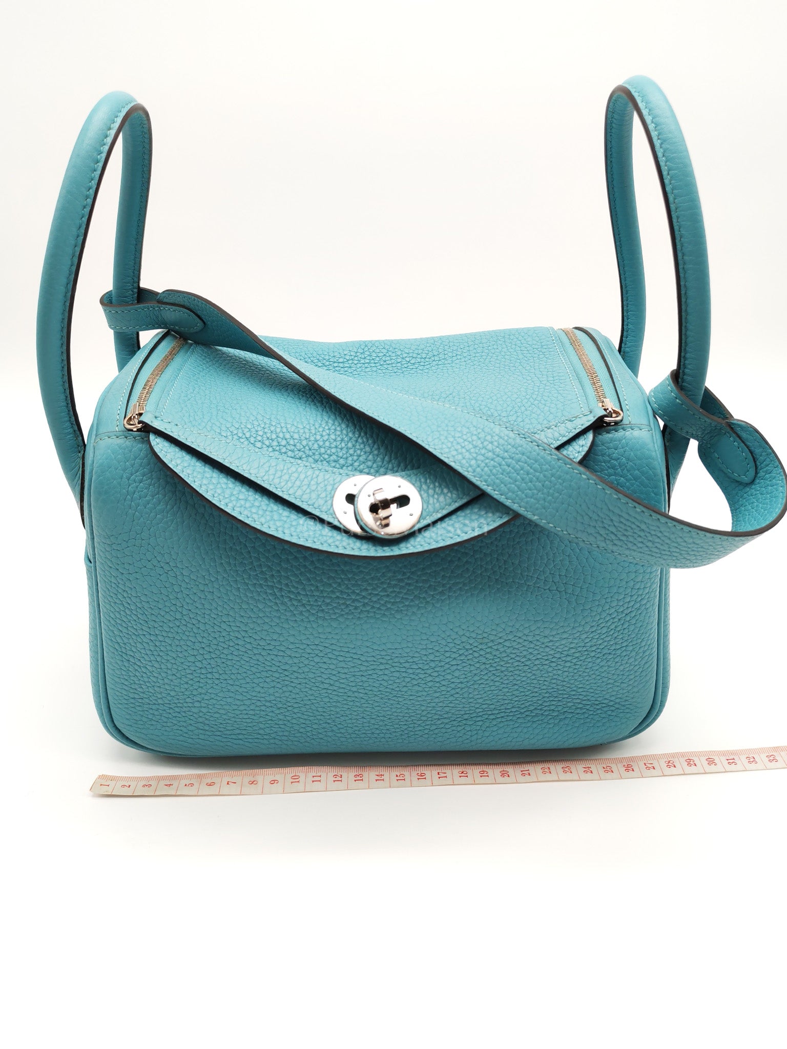 Lindy 26 Bleu Saint Clemence and Palladium Hardware Stamp T (2015) | Purse Maison Luxury Bags Shop