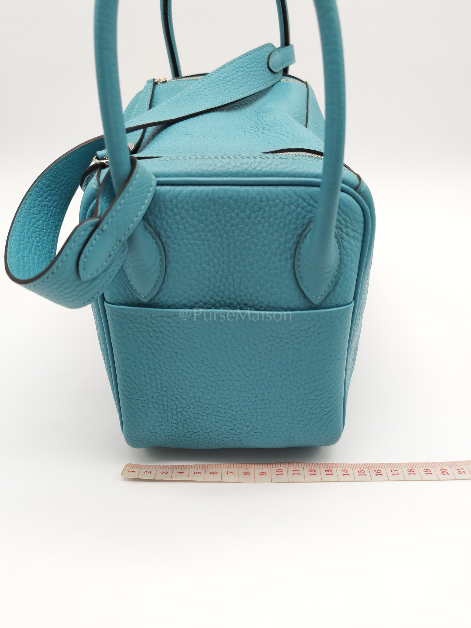 Lindy 26 Bleu Saint Clemence and Palladium Hardware Stamp T (2015) | Purse Maison Luxury Bags Shop