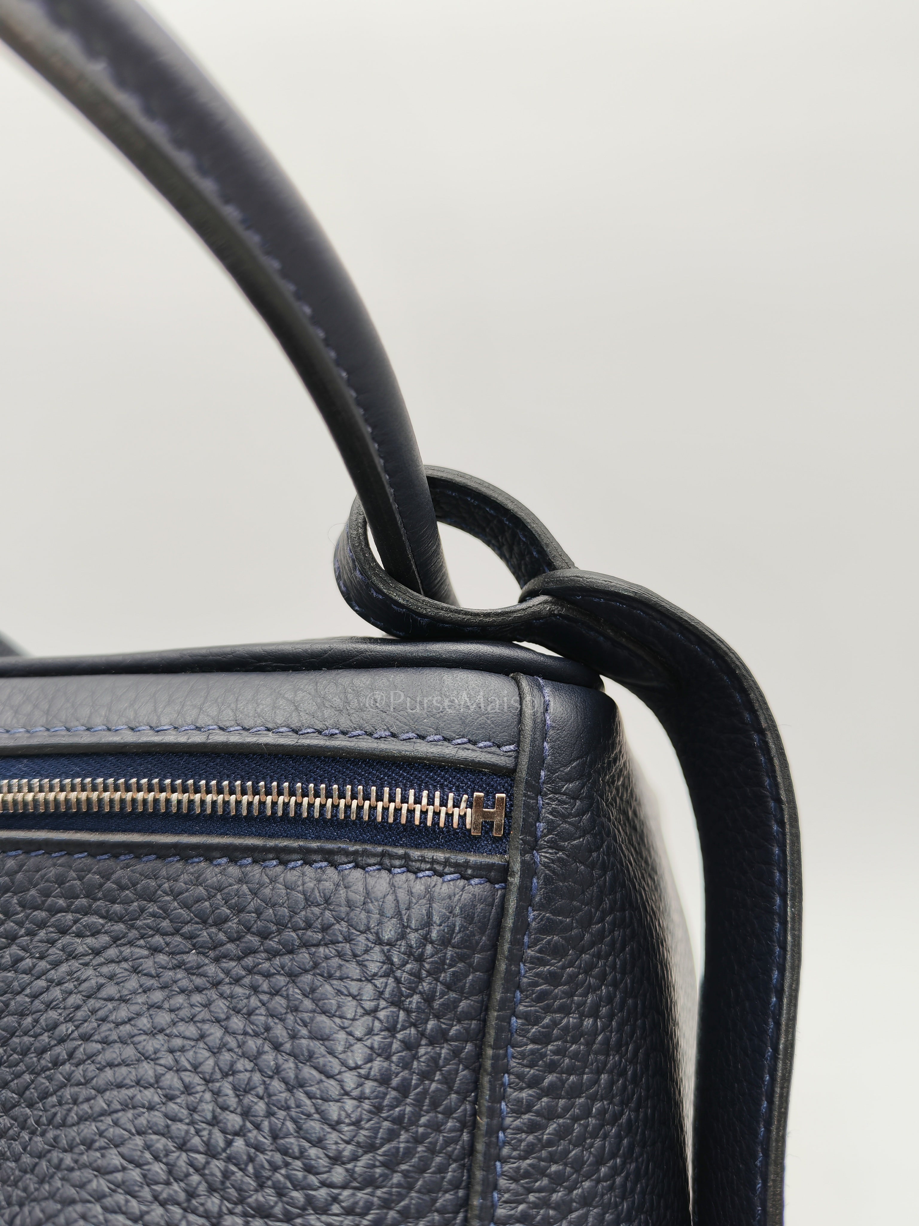 Lindy 26 Blue Nuit in Togo Leather and Palladium Hardware Stamp C (2018) | Purse Maison Luxury Bags Shop