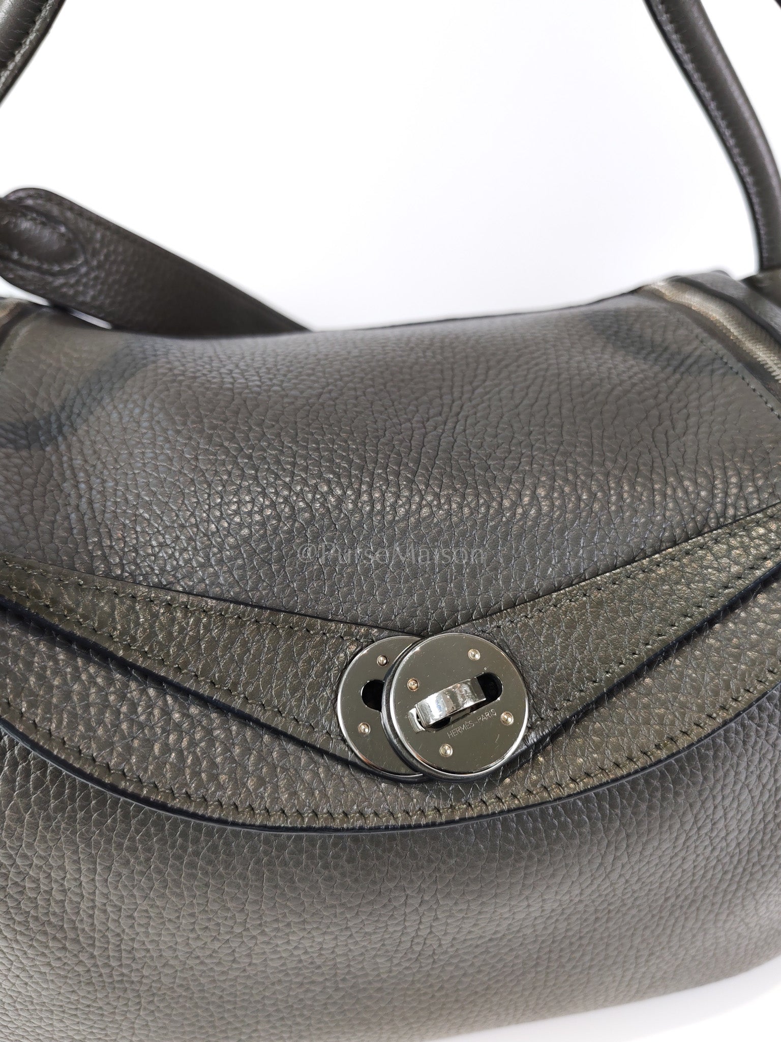 Lindy 26 Etain in Clemance Leather and Palladium Hardware Stamp X (2016) | Purse Maison Luxury Bags Shop
