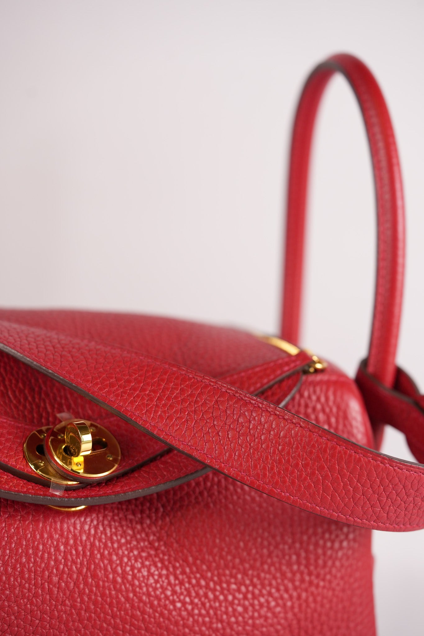 Lindy 26 in Red Clemence Leather and Gold Hardware Stamp C (2018) | Purse Maison Luxury Bags Shop