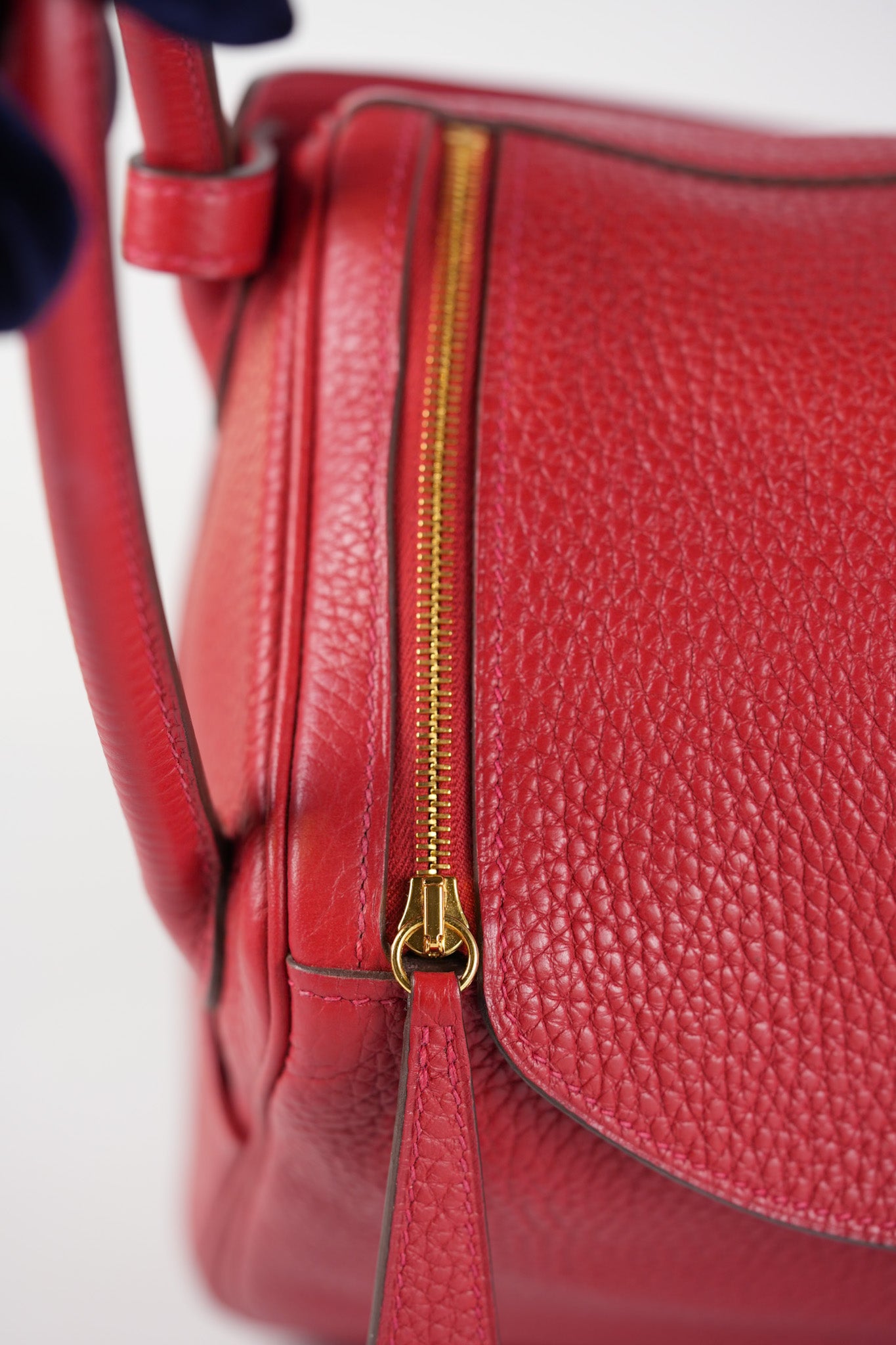Lindy 26 in Red Clemence Leather and Gold Hardware Stamp C (2018) | Purse Maison Luxury Bags Shop