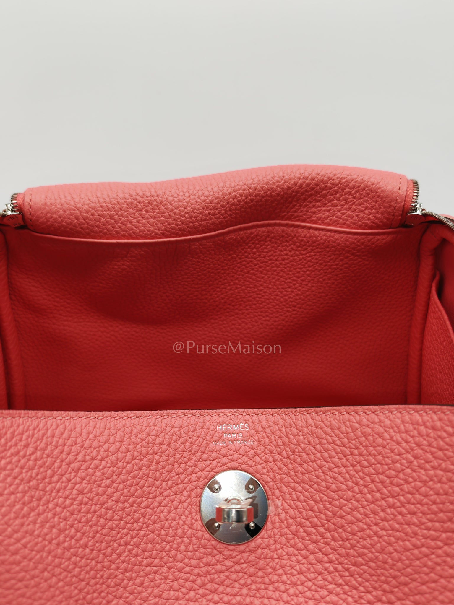 Lindy 26 in Rose Azalee Clemence Leather and Palladium Hardware Stamp Z (2021) | Purse Maison Luxury Bags Shop