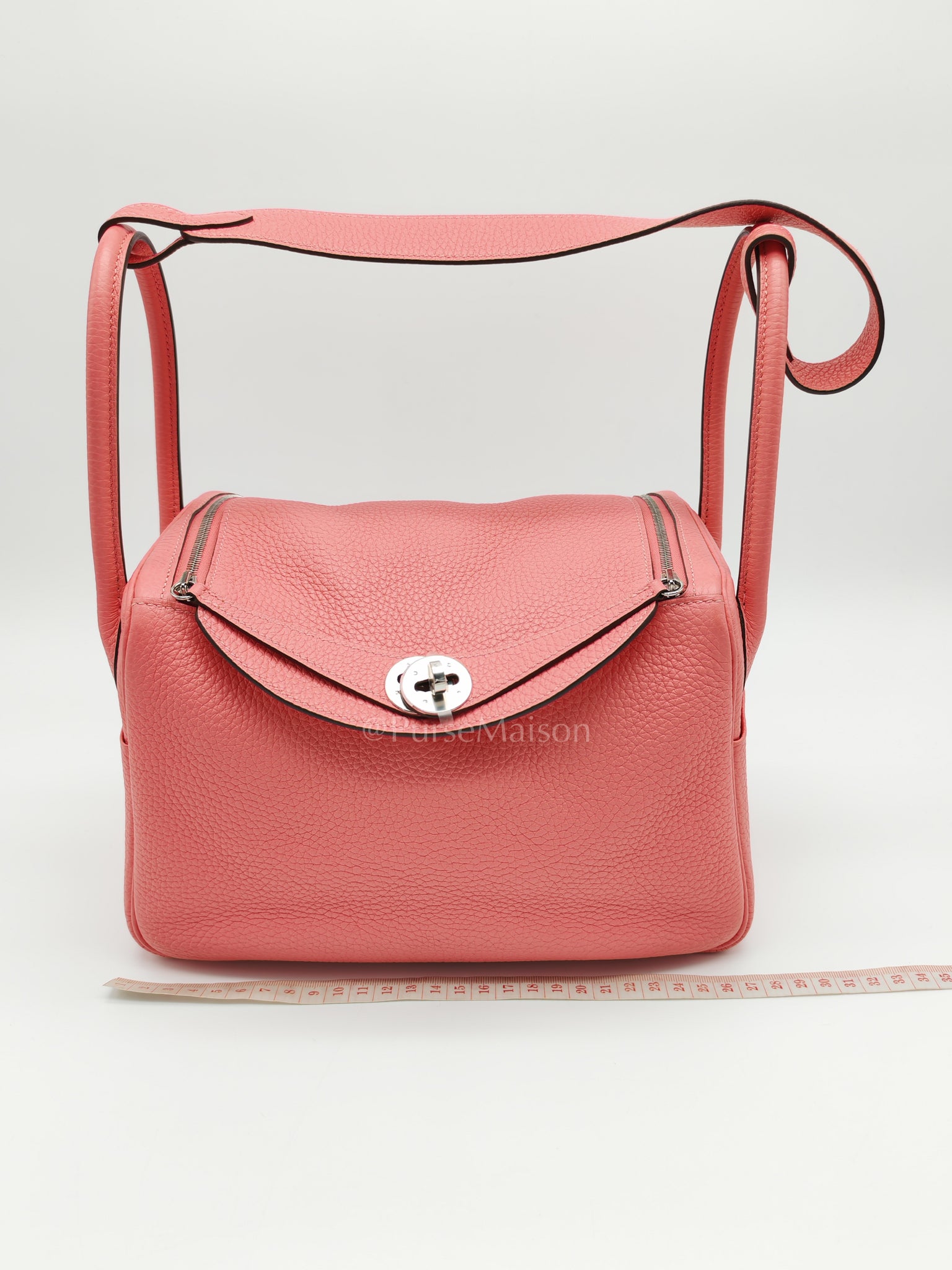 Lindy 26 in Rose Azalee Clemence Leather and Palladium Hardware Stamp Z (2021) | Purse Maison Luxury Bags Shop