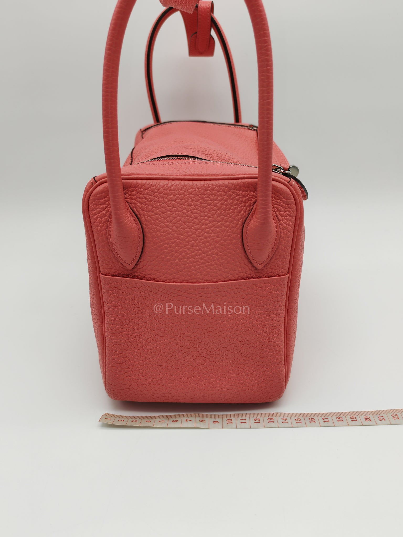 Lindy 26 in Rose Azalee Clemence Leather and Palladium Hardware Stamp Z (2021) | Purse Maison Luxury Bags Shop