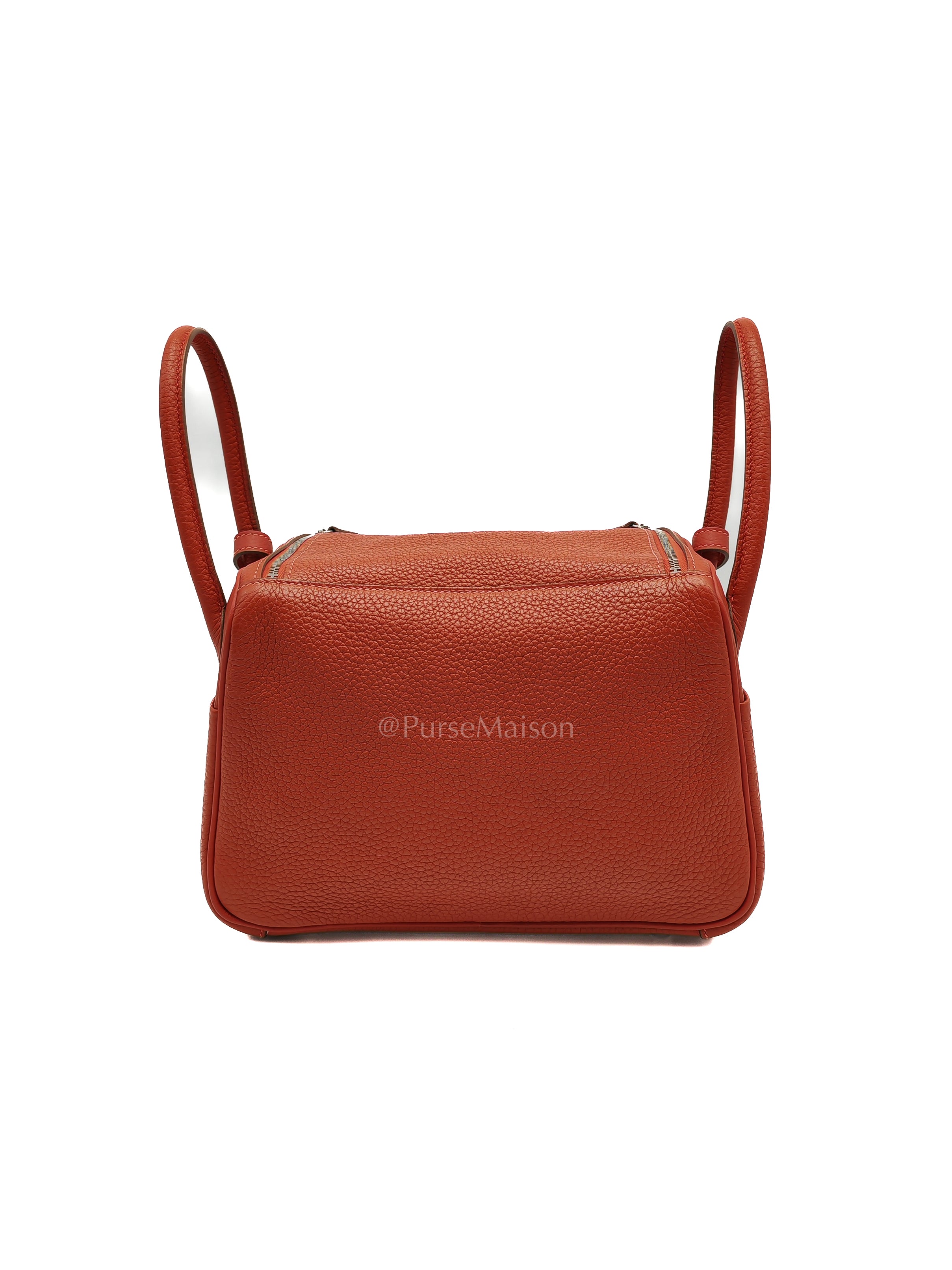 Lindy 26 in Sanguine Clemence Leather and Palladium Hardware Square P (2012) | Purse Maison Luxury Bags Shop