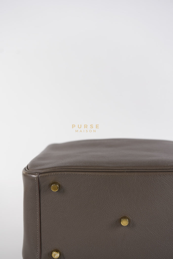 Lindy 26 in Taupe Evercolor Leather & Gold Hardware Stamp Z (2021) | Purse Maison Luxury Bags Shop