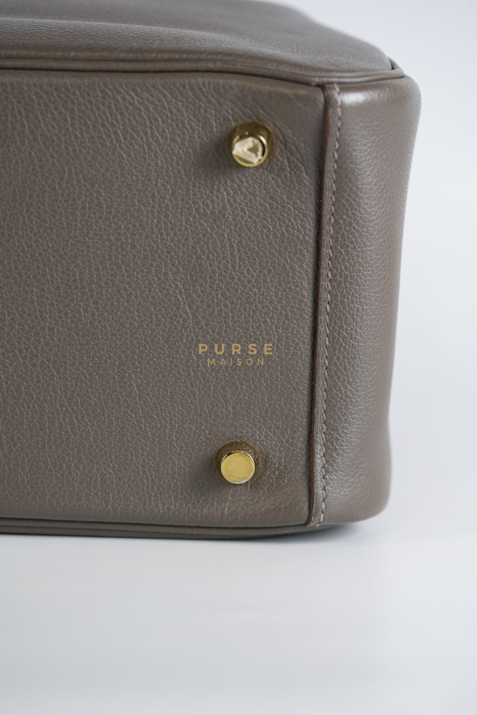 Lindy 26 in Taupe Evercolor Leather & Gold Hardware Stamp Z (2021) | Purse Maison Luxury Bags Shop