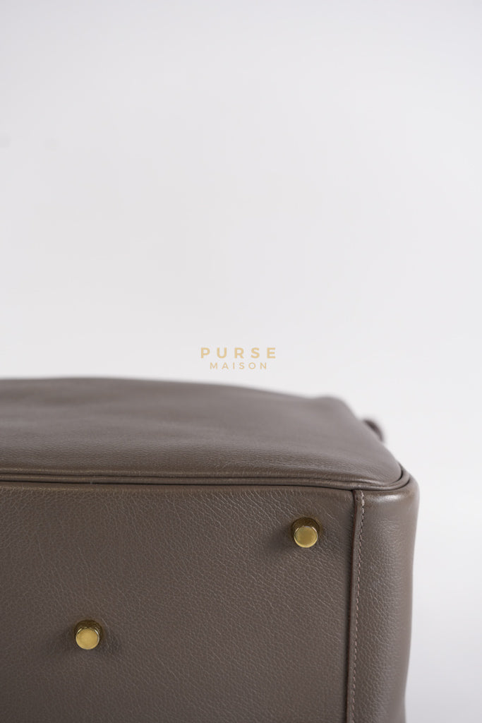 Lindy 26 in Taupe Evercolor Leather & Gold Hardware Stamp Z (2021) | Purse Maison Luxury Bags Shop