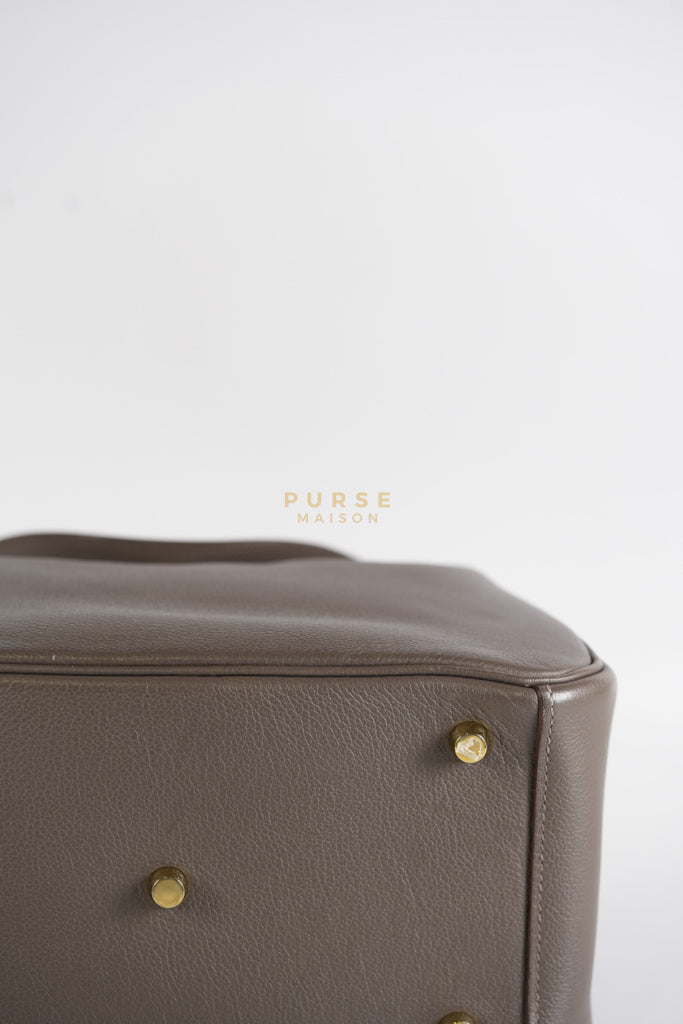 Lindy 26 in Taupe Evercolor Leather & Gold Hardware Stamp Z (2021) | Purse Maison Luxury Bags Shop