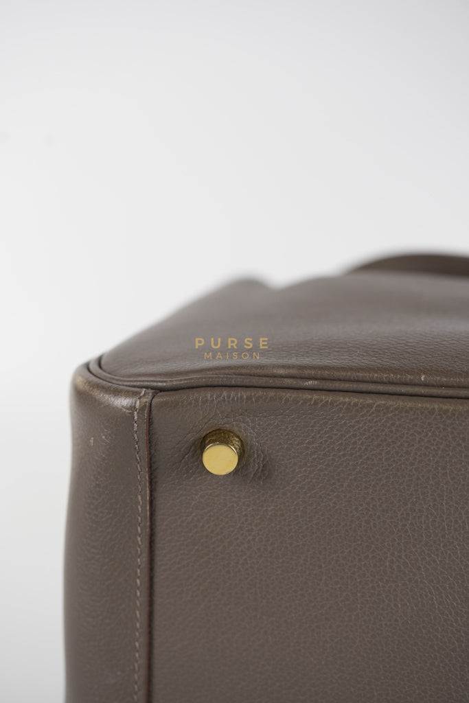 Lindy 26 in Taupe Evercolor Leather & Gold Hardware Stamp Z (2021) | Purse Maison Luxury Bags Shop