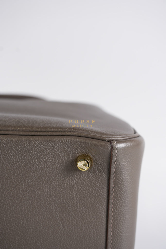 Lindy 26 in Taupe Evercolor Leather & Gold Hardware Stamp Z (2021) | Purse Maison Luxury Bags Shop