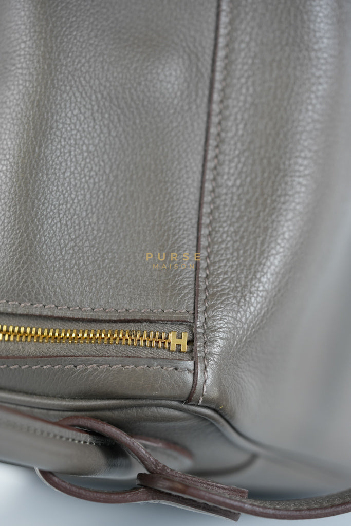 Lindy 26 in Taupe Evercolor Leather & Gold Hardware Stamp Z (2021) | Purse Maison Luxury Bags Shop