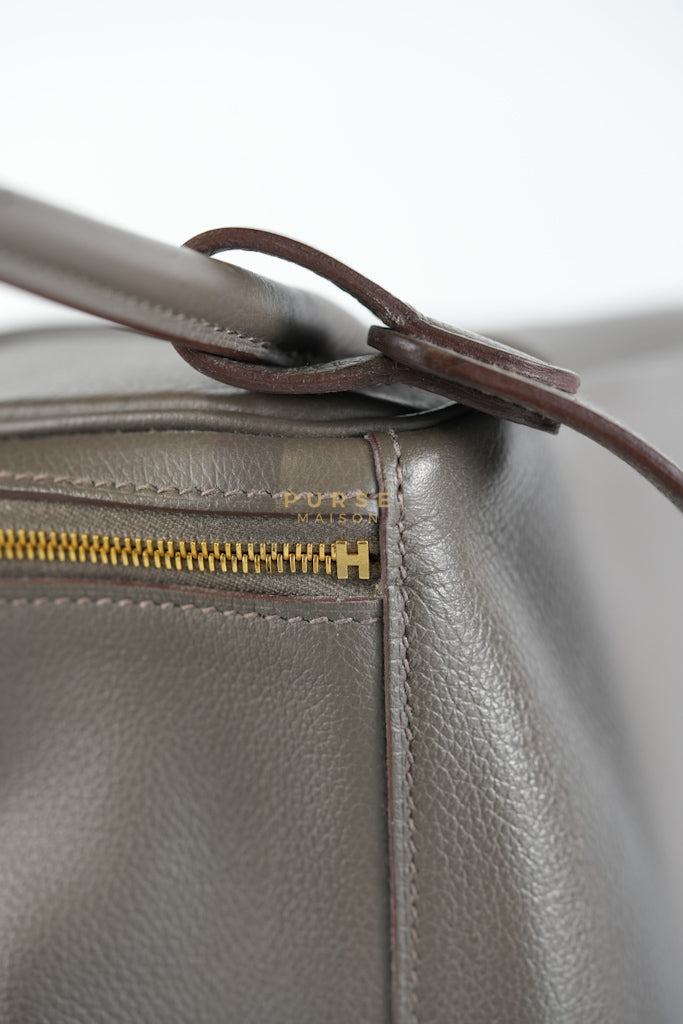 Lindy 26 in Taupe Evercolor Leather & Gold Hardware Stamp Z (2021) | Purse Maison Luxury Bags Shop