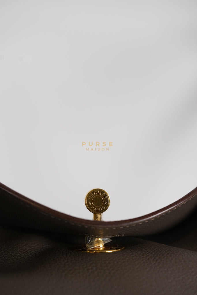 Lindy 26 in Taupe Evercolor Leather & Gold Hardware Stamp Z (2021) | Purse Maison Luxury Bags Shop