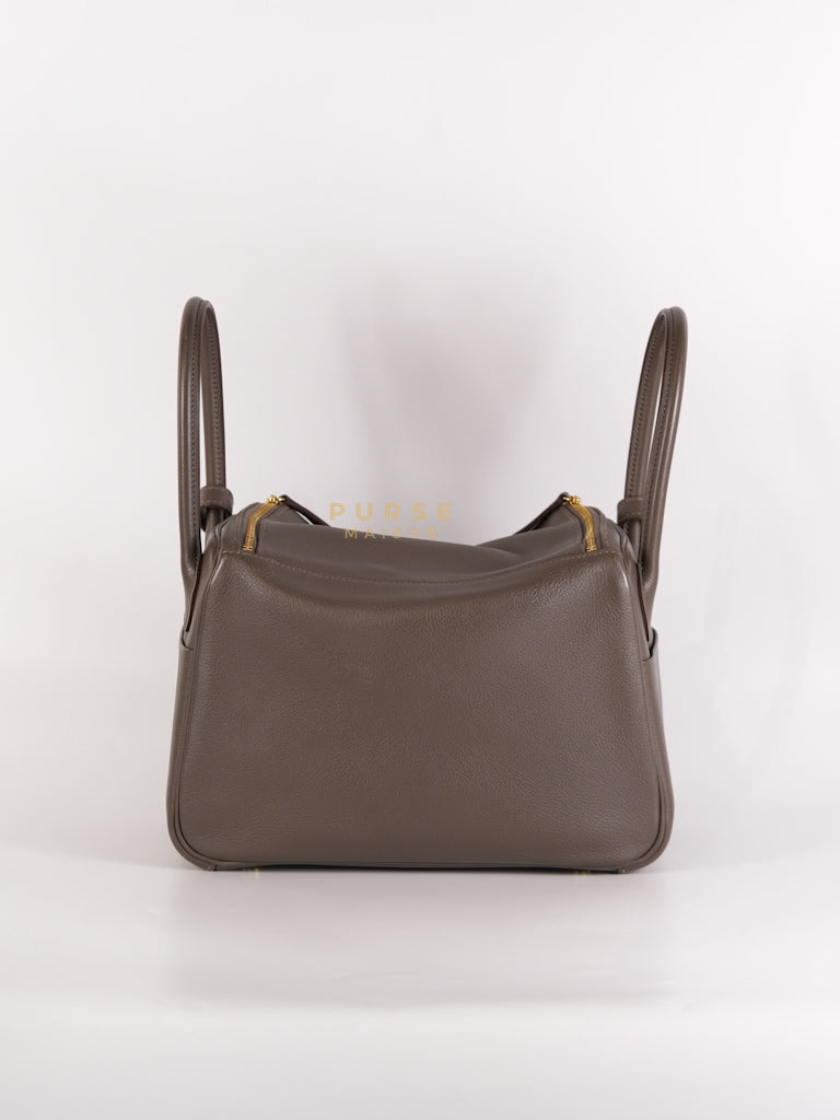 Lindy 26 in Taupe Evercolor Leather & Gold Hardware Stamp Z (2021) | Purse Maison Luxury Bags Shop