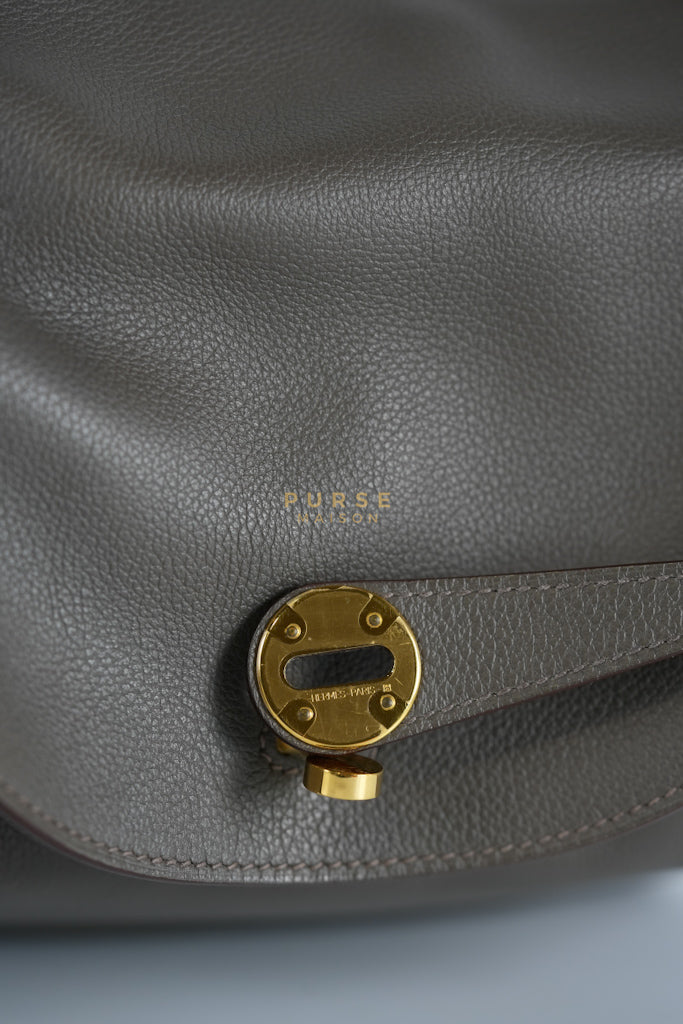 Lindy 26 in Taupe Evercolor Leather & Gold Hardware Stamp Z (2021) | Purse Maison Luxury Bags Shop