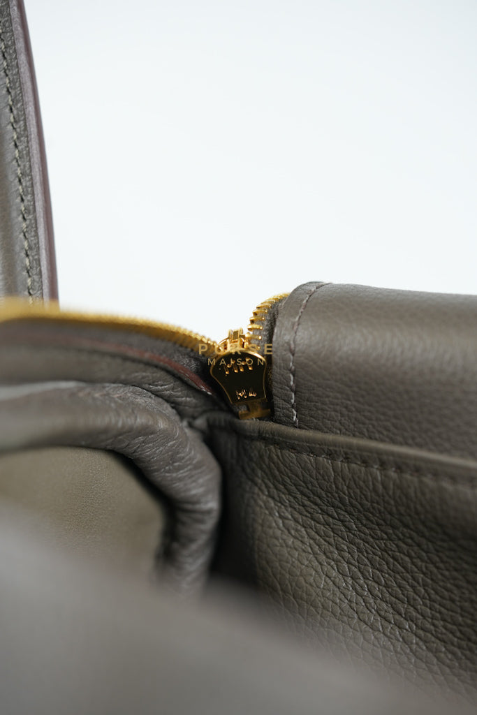 Lindy 26 in Taupe Evercolor Leather & Gold Hardware Stamp Z (2021) | Purse Maison Luxury Bags Shop