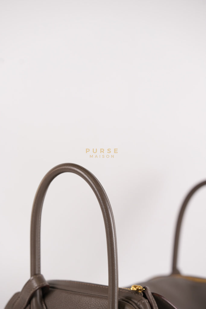 Lindy 26 in Taupe Evercolor Leather & Gold Hardware Stamp Z (2021) | Purse Maison Luxury Bags Shop