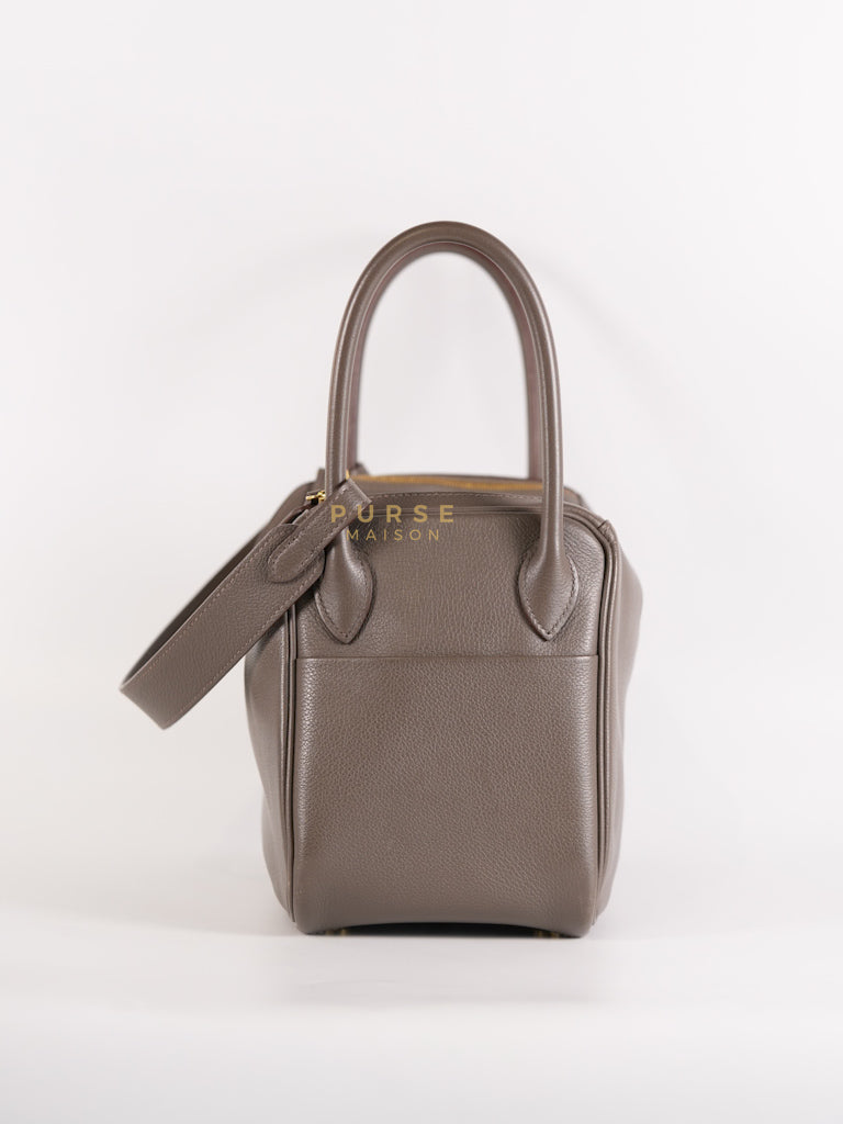 Lindy 26 in Taupe Evercolor Leather & Gold Hardware Stamp Z (2021) | Purse Maison Luxury Bags Shop
