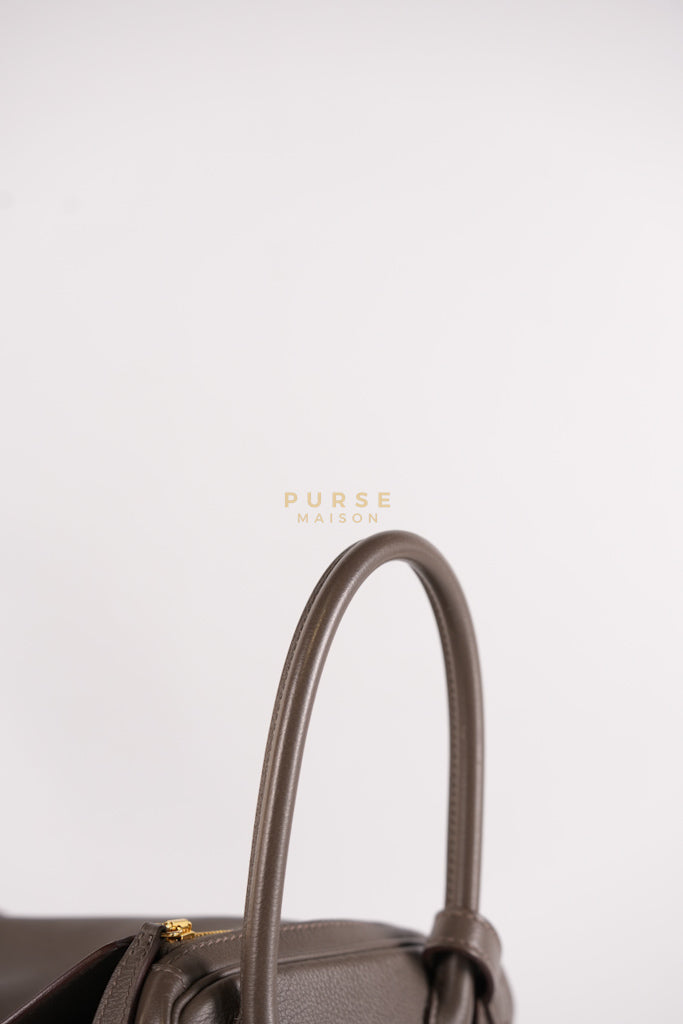 Lindy 26 in Taupe Evercolor Leather & Gold Hardware Stamp Z (2021) | Purse Maison Luxury Bags Shop