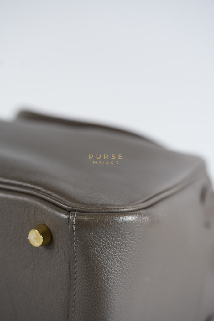 Lindy 26 in Taupe Evercolor Leather & Gold Hardware Stamp Z (2021) | Purse Maison Luxury Bags Shop