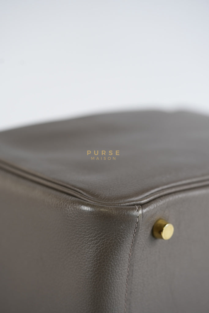 Lindy 26 in Taupe Evercolor Leather & Gold Hardware Stamp Z (2021) | Purse Maison Luxury Bags Shop