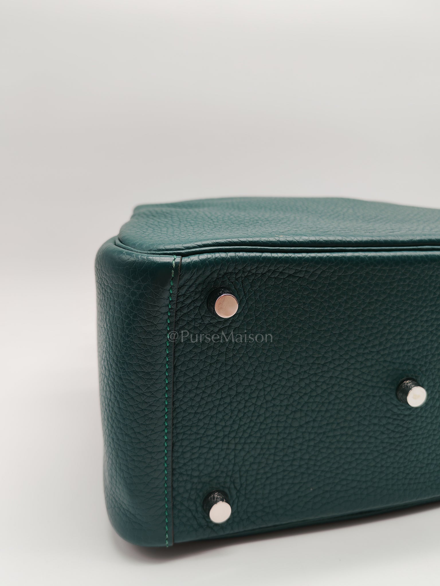 Lindy 26 Malachite Green Clemence Leather and Palladium Hardware Stamp A (2017) | Purse Maison Luxury Bags Shop