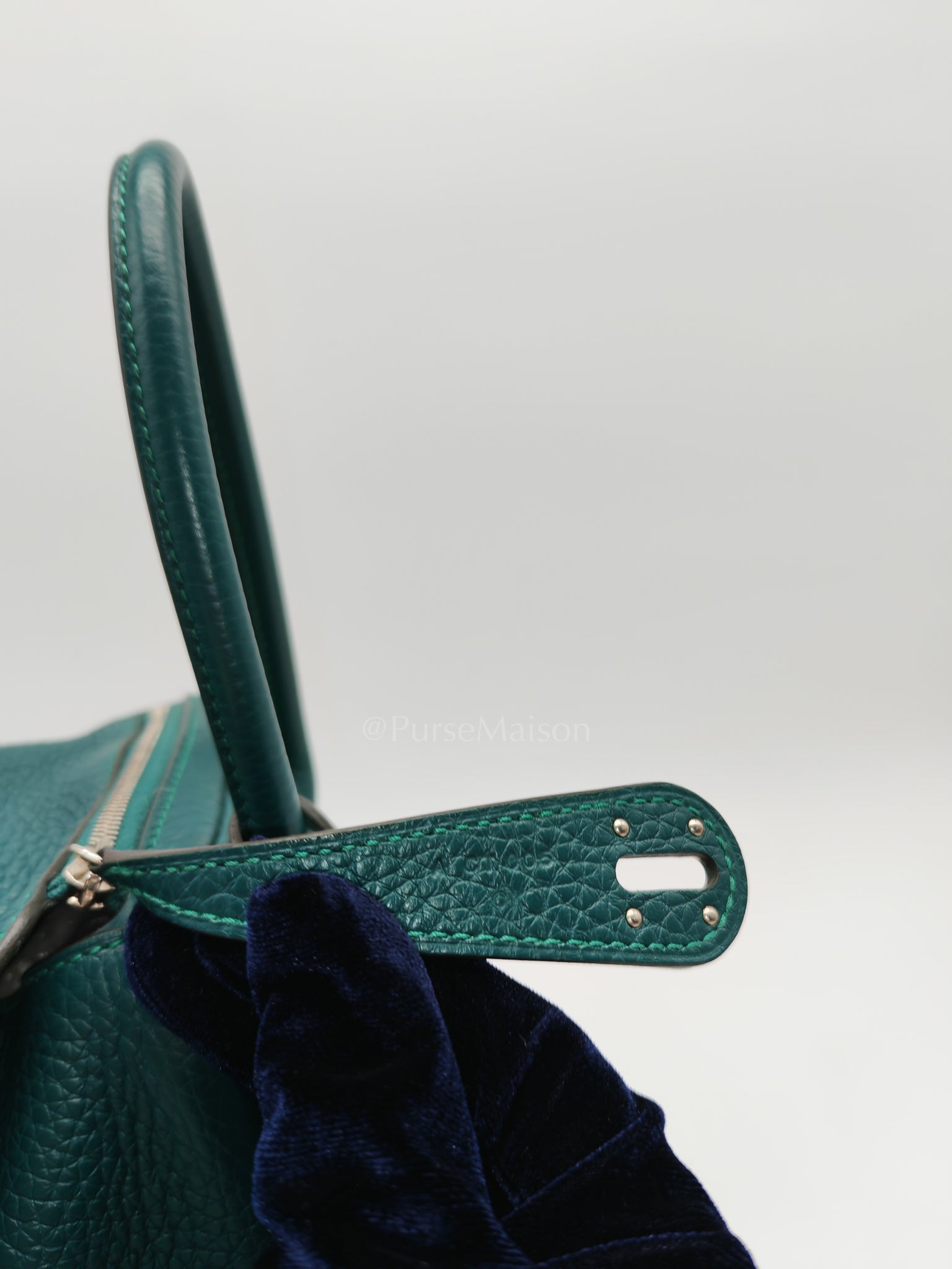 Lindy 26 Malachite Green Clemence Leather and Palladium Hardware Stamp A (2017) | Purse Maison Luxury Bags Shop