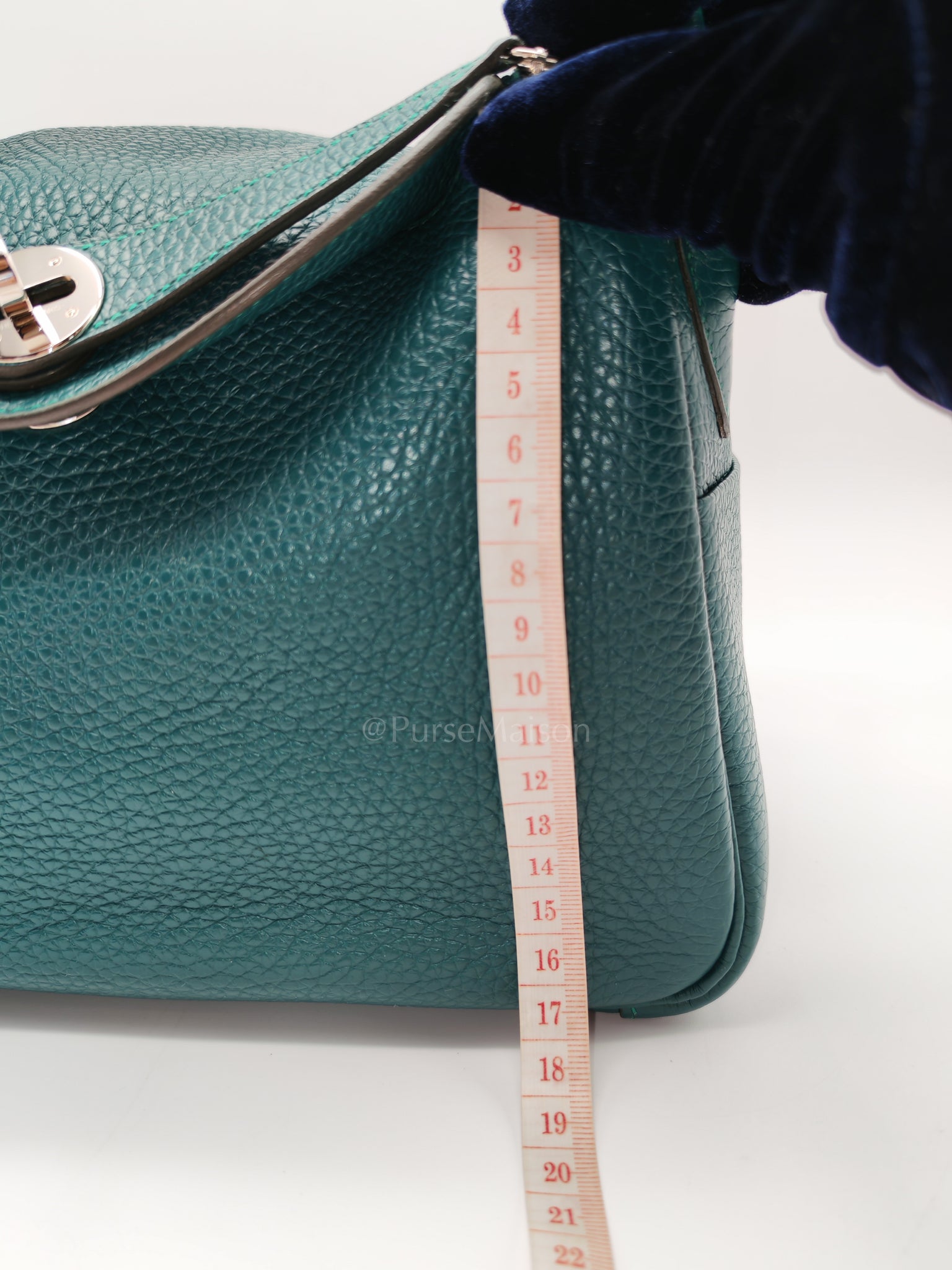 Lindy 26 Malachite Green Clemence Leather and Palladium Hardware Stamp A (2017) | Purse Maison Luxury Bags Shop
