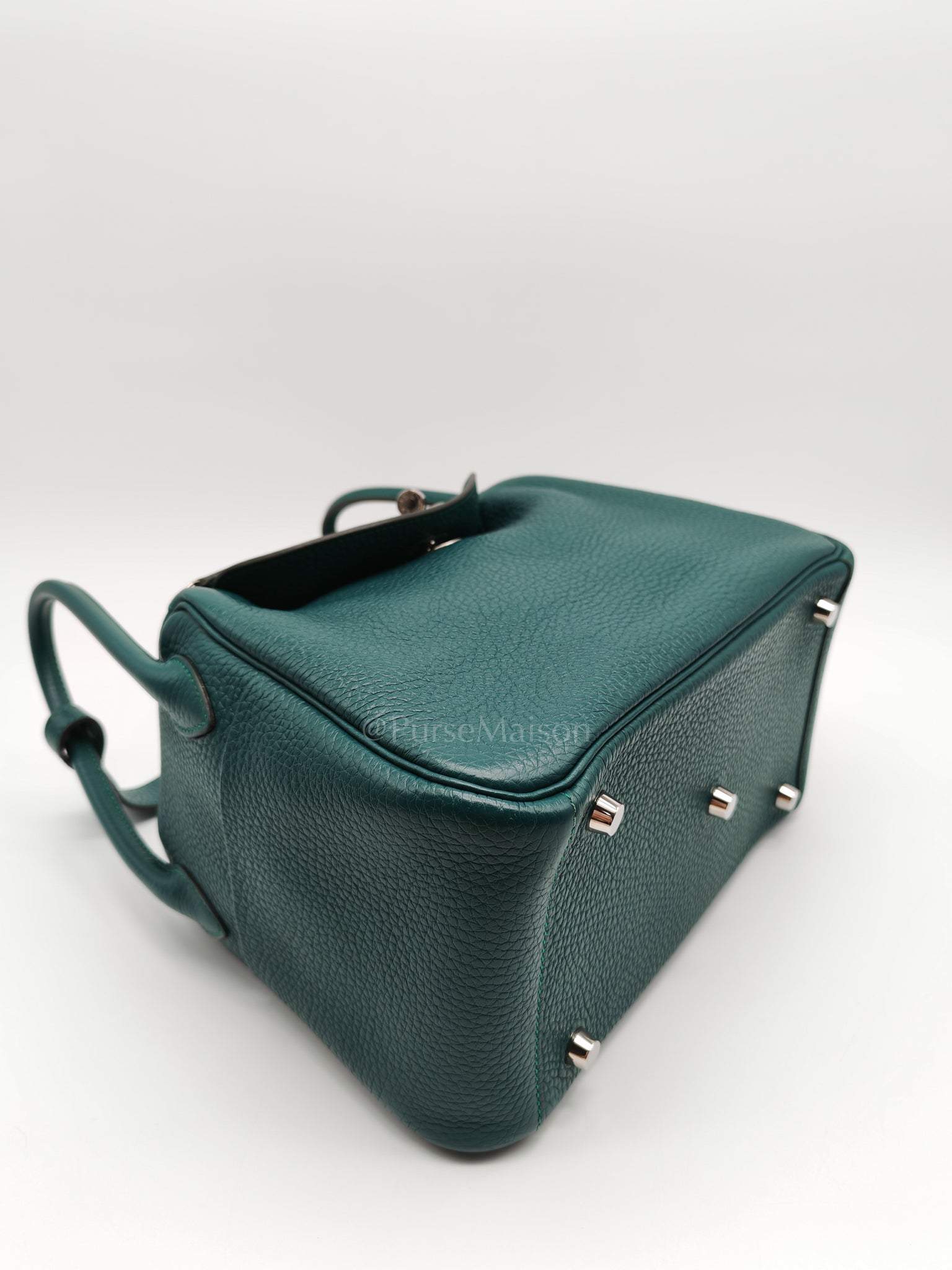 Lindy 26 Malachite Green Clemence Leather and Palladium Hardware Stamp A (2017) | Purse Maison Luxury Bags Shop
