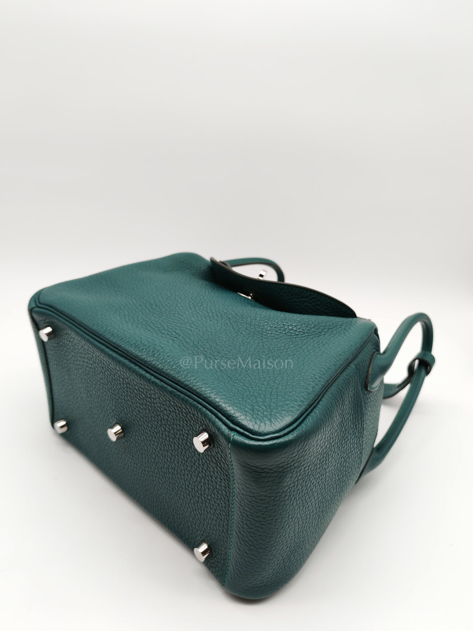 Lindy 26 Malachite Green Clemence Leather and Palladium Hardware Stamp A (2017) | Purse Maison Luxury Bags Shop