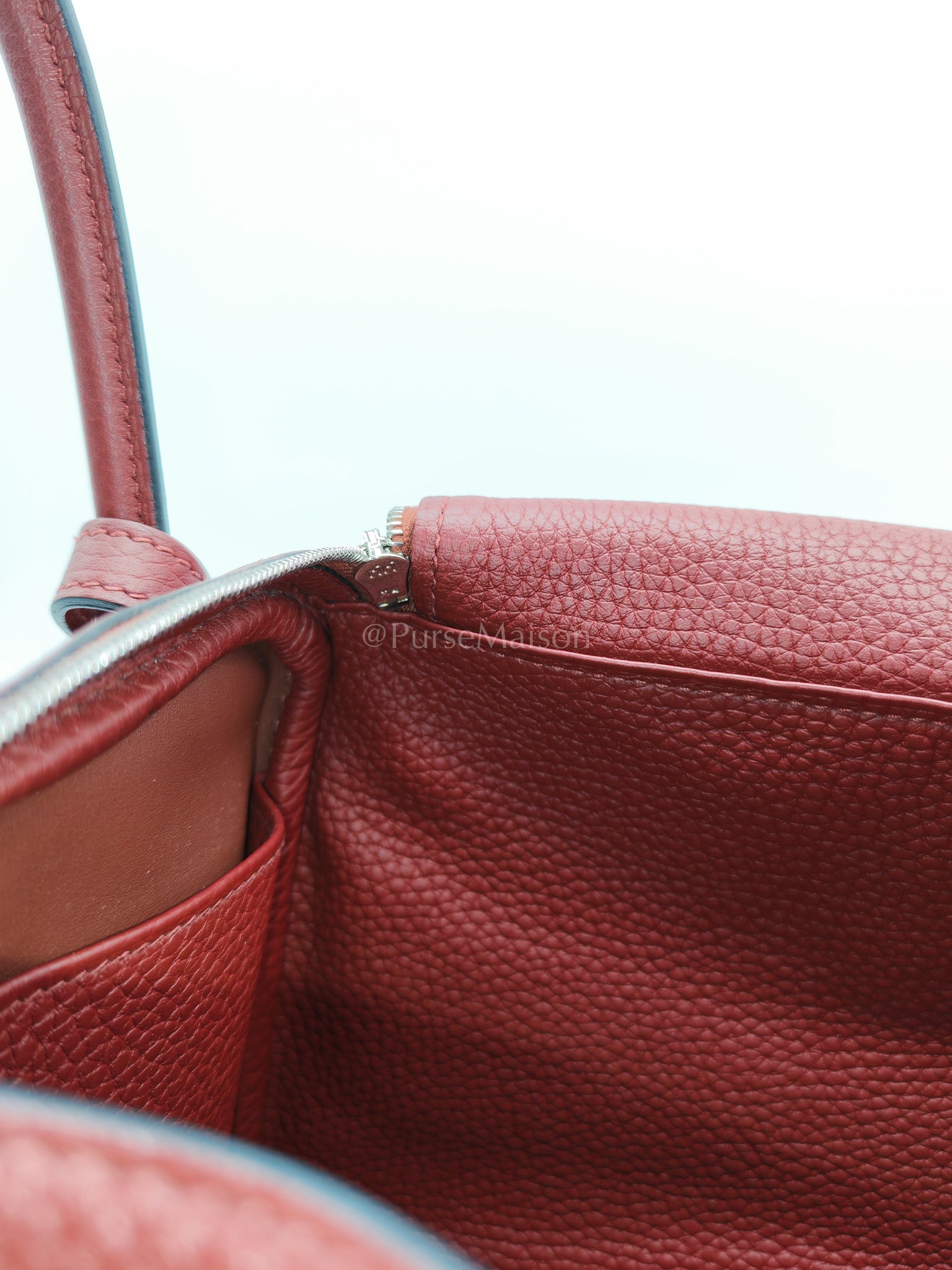 Lindy 26 Rouge H Clemence in Palladium Hardware Stamp W(2024) | Purse Maison Luxury Bags Shop