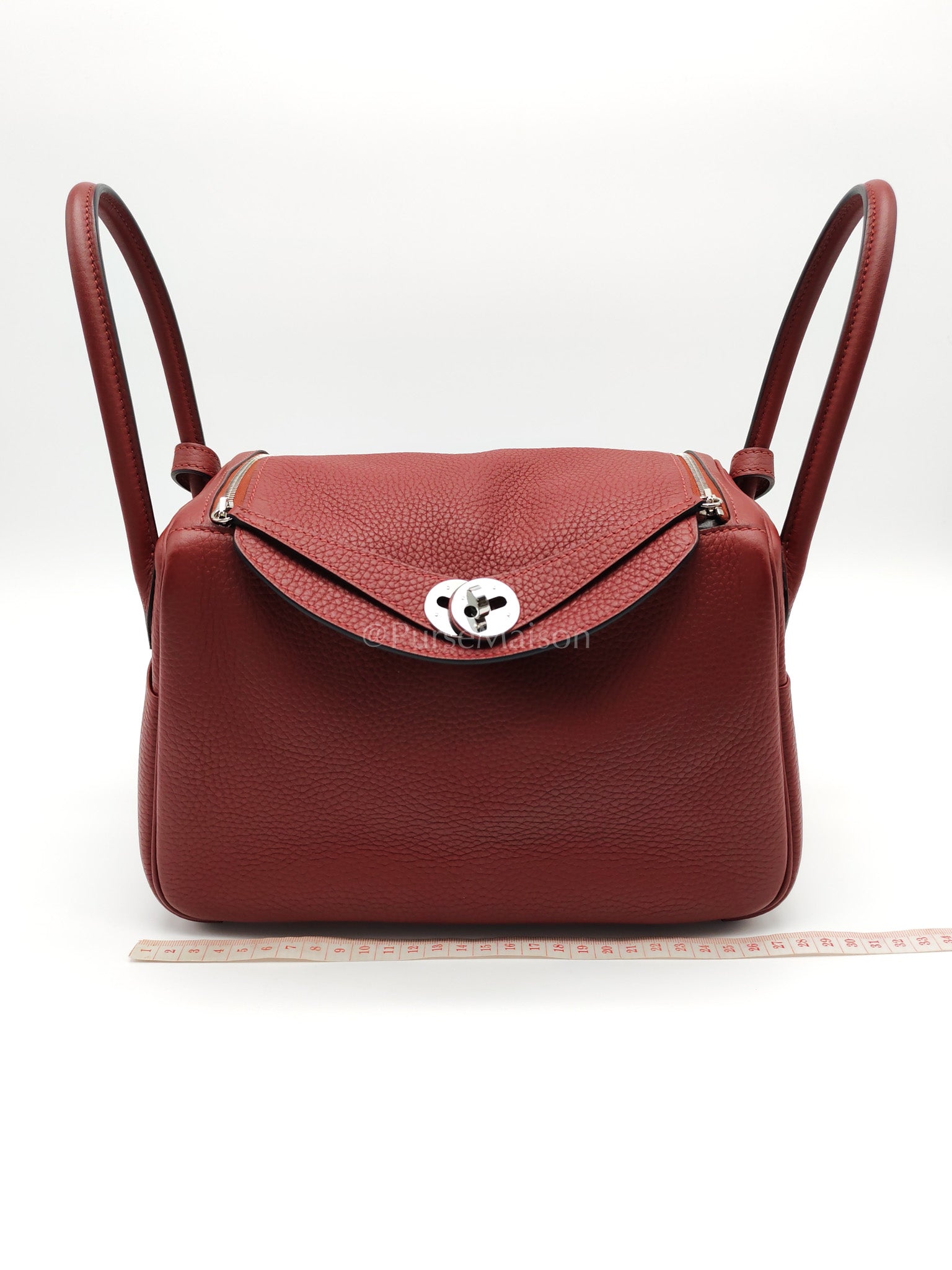 Lindy 26 Rouge H Clemence in Palladium Hardware Stamp W(2024) | Purse Maison Luxury Bags Shop