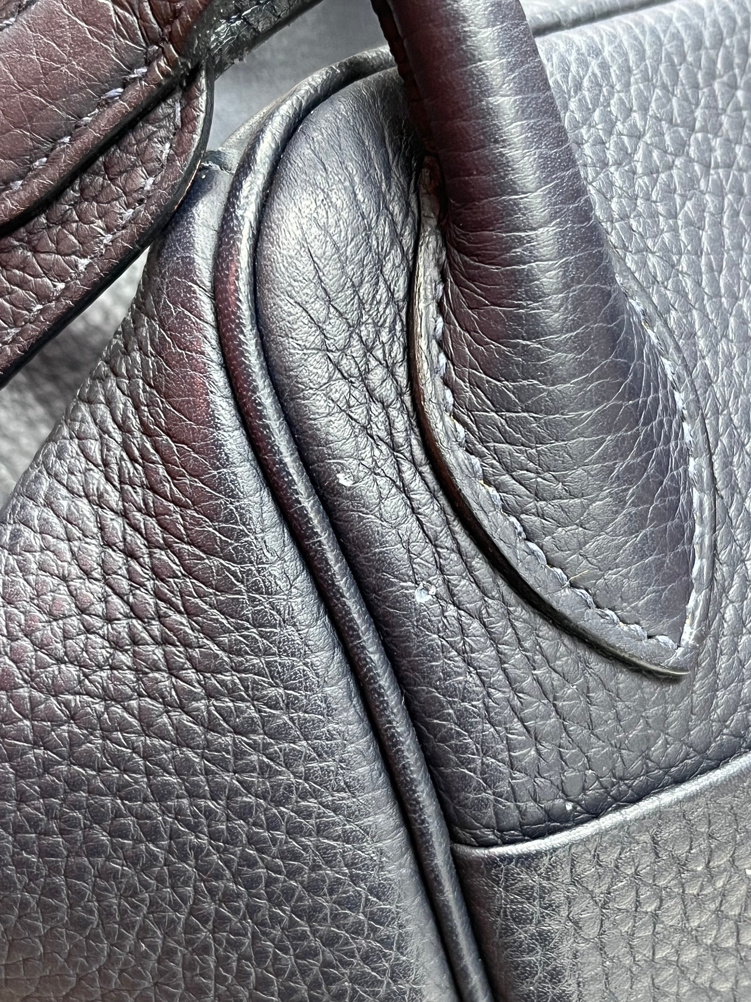 Lindy 30 Blue Nuit Clemence Leather in Gold Hardware Stamp X(2016) | Purse Maison Luxury Bags Shop