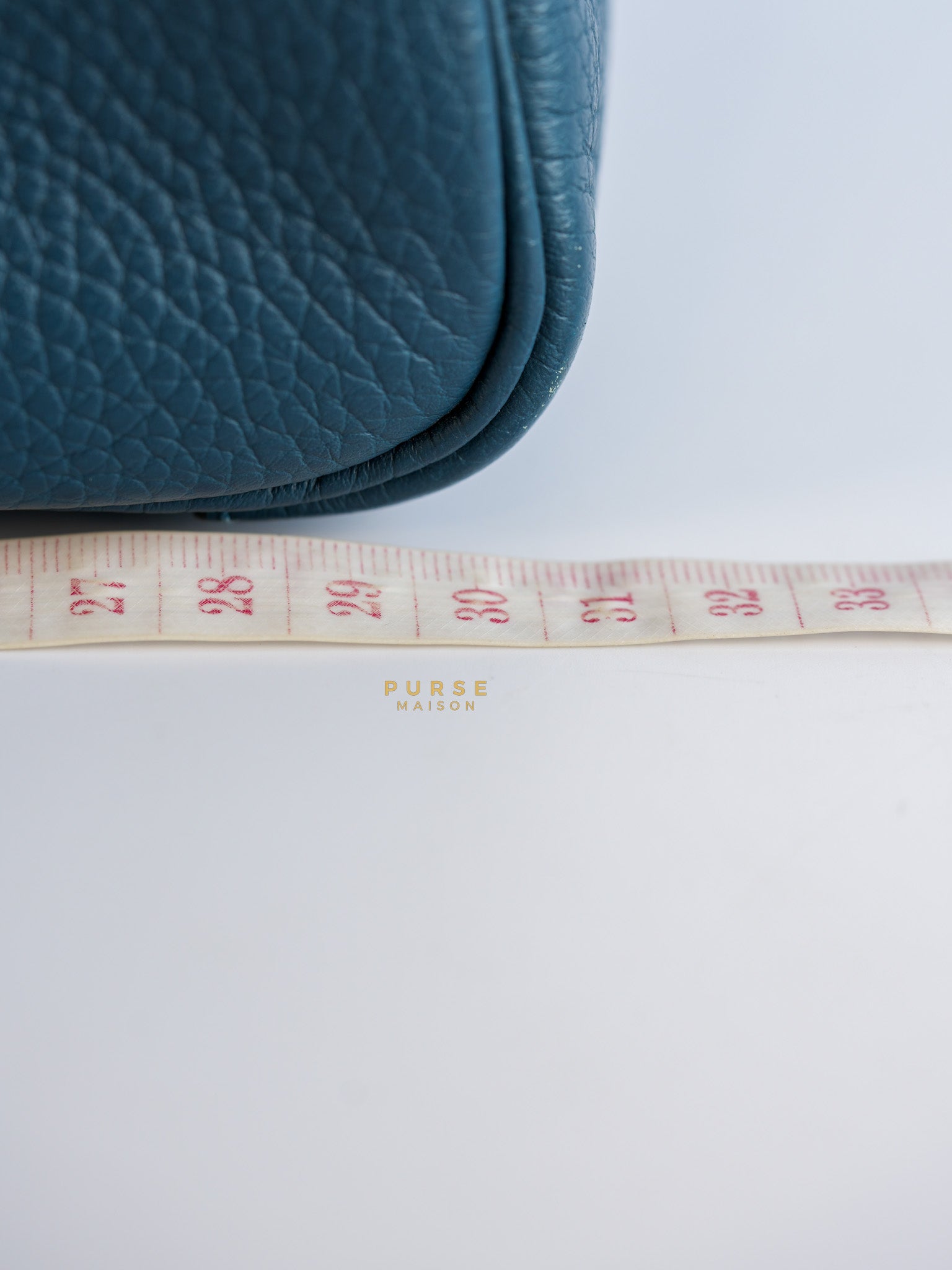 Lindy 30 Cobalt Clemence Leather and Palladium Hardware Stamp A | Purse Maison Luxury Bags Shop