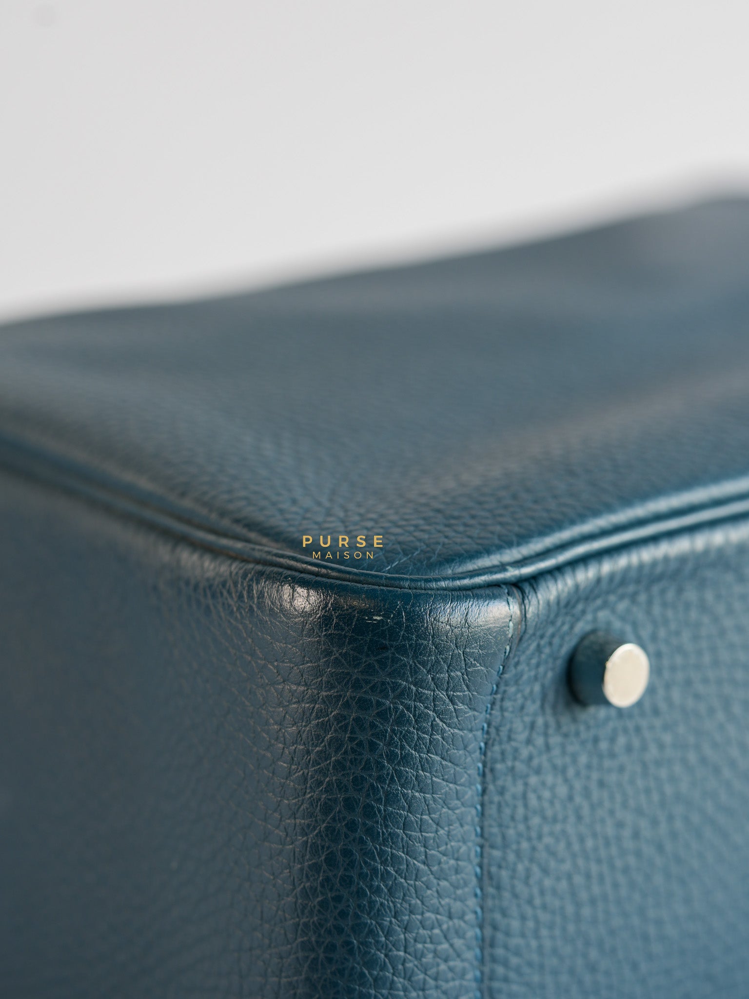 Lindy 30 Cobalt Clemence Leather and Palladium Hardware Stamp A | Purse Maison Luxury Bags Shop