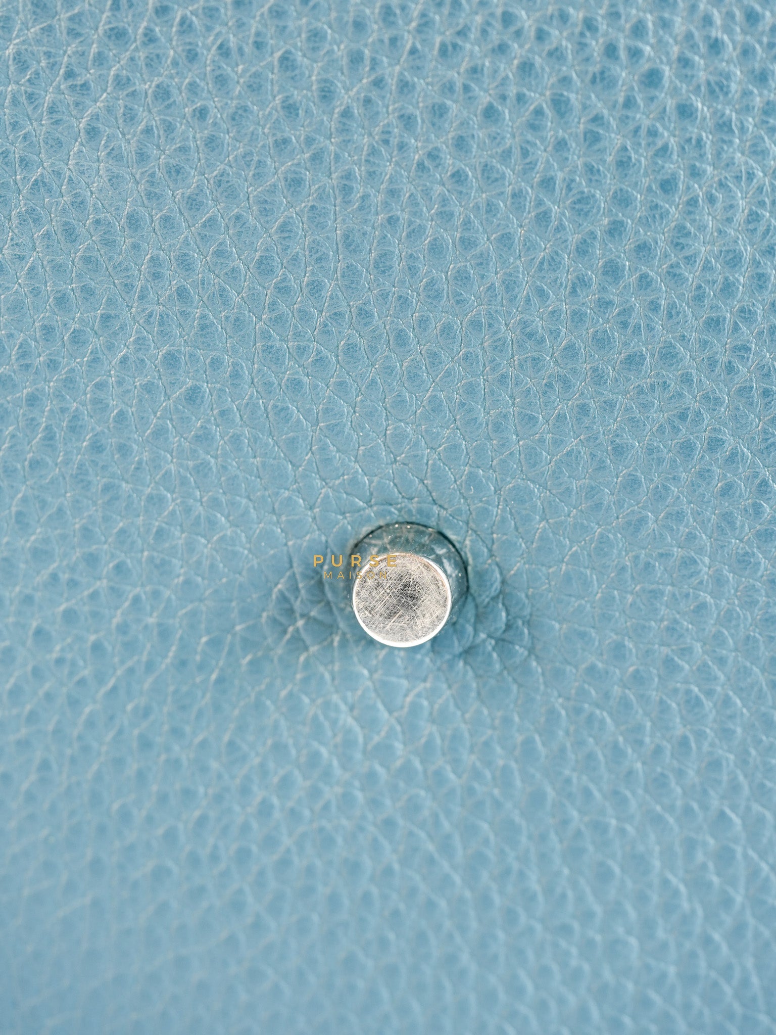 Lindy 30 Cobalt Clemence Leather and Palladium Hardware Stamp A | Purse Maison Luxury Bags Shop