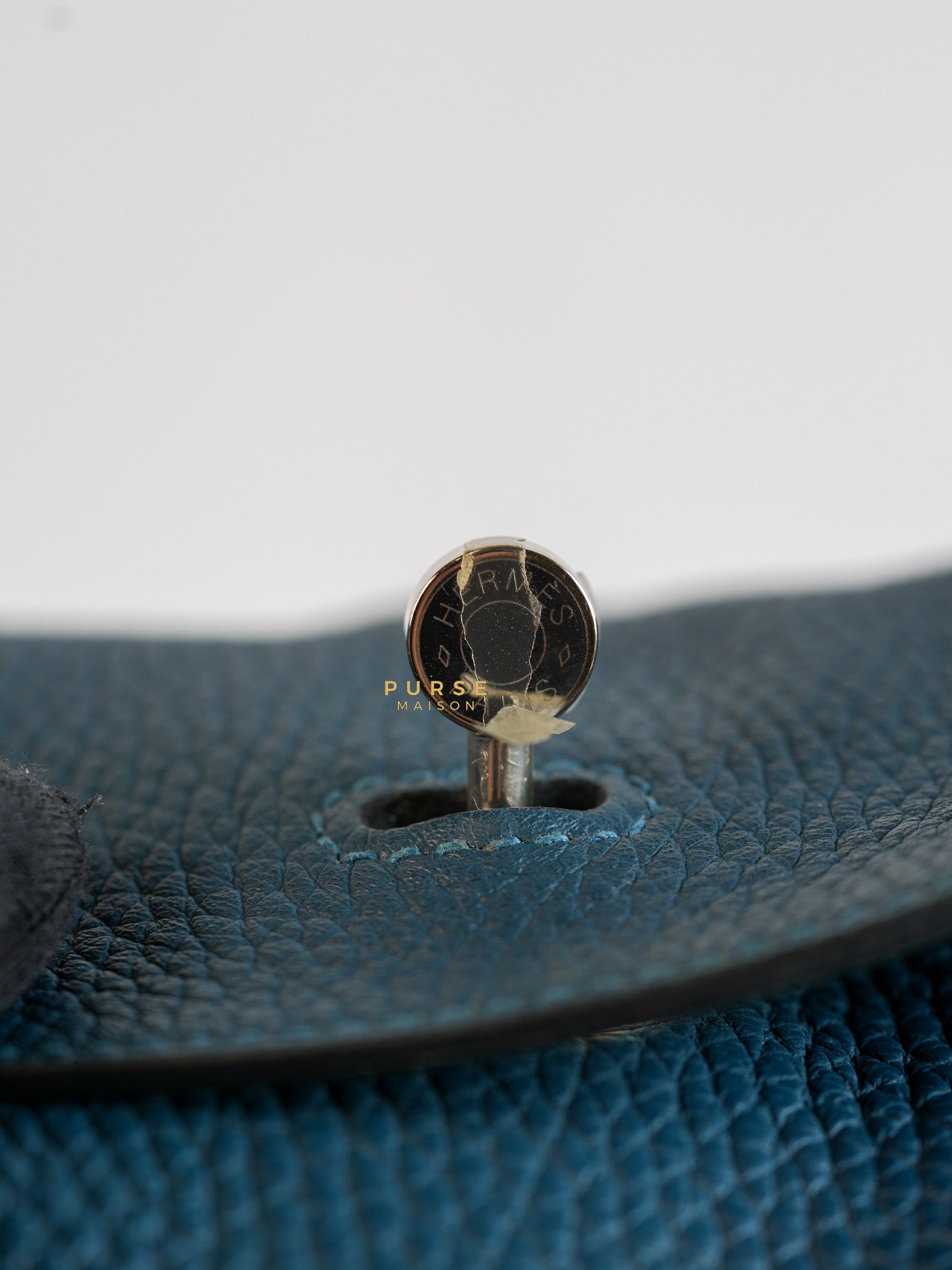 Lindy 30 Cobalt Clemence Leather and Palladium Hardware Stamp A | Purse Maison Luxury Bags Shop