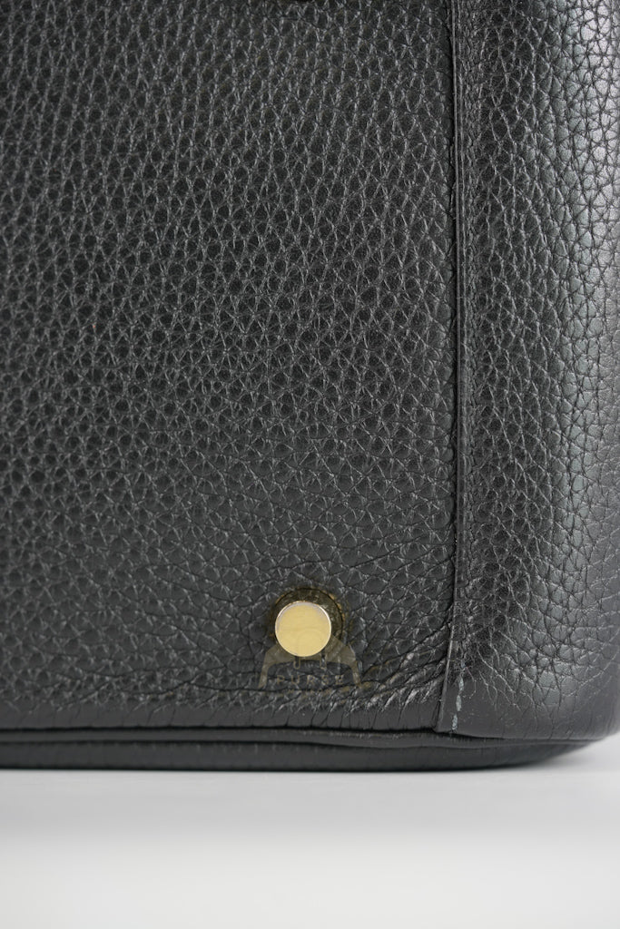 Lindy 30 in Black Clemence Leather Gold Hardware Stamp D(2019) | Purse Maison Luxury Bags Shop