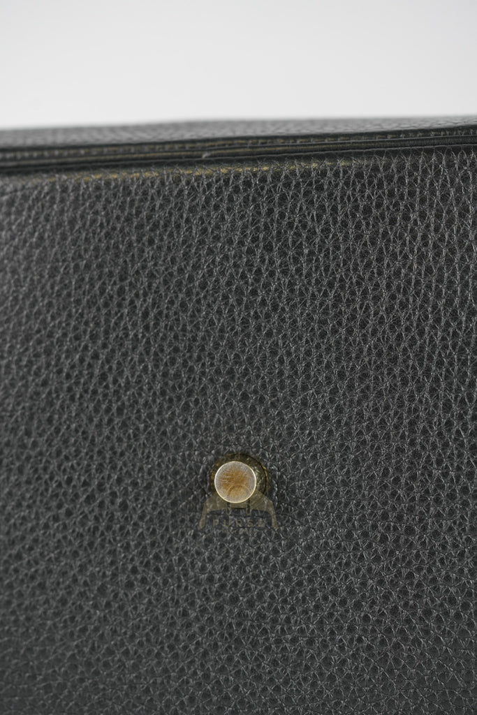 Lindy 30 in Black Clemence Leather Gold Hardware Stamp D(2019) | Purse Maison Luxury Bags Shop