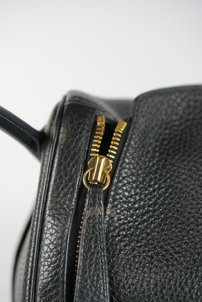 Lindy 30 in Black Clemence Leather Gold Hardware Stamp D(2019) | Purse Maison Luxury Bags Shop