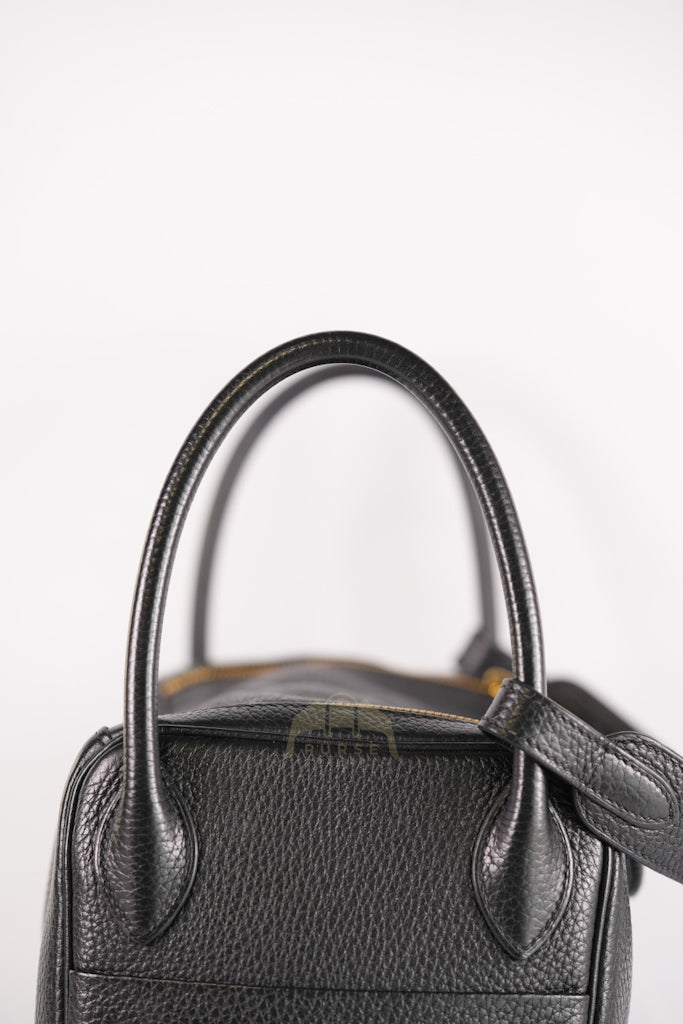 Lindy 30 in Black Clemence Leather Gold Hardware Stamp D(2019) | Purse Maison Luxury Bags Shop