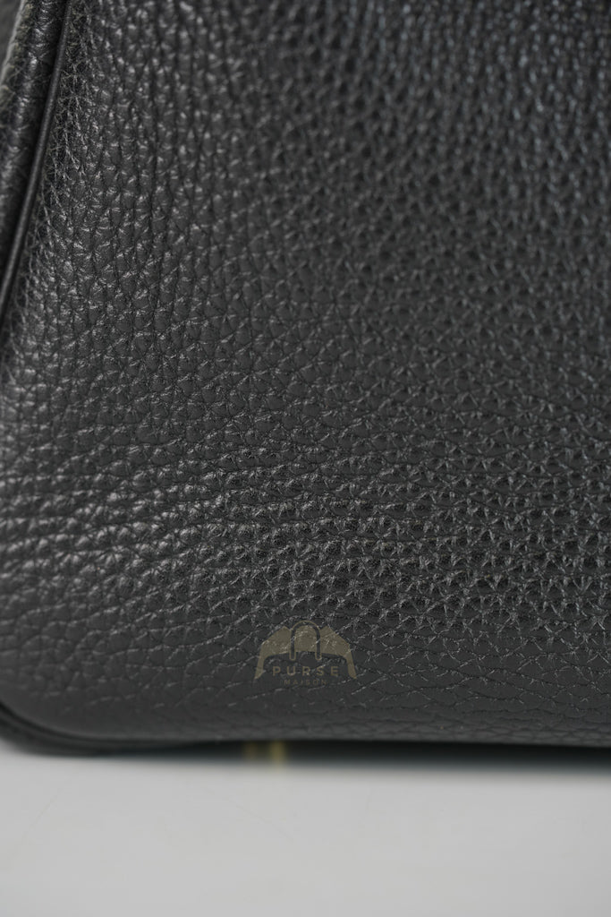 Lindy 30 in Black Clemence Leather Gold Hardware Stamp D(2019) | Purse Maison Luxury Bags Shop