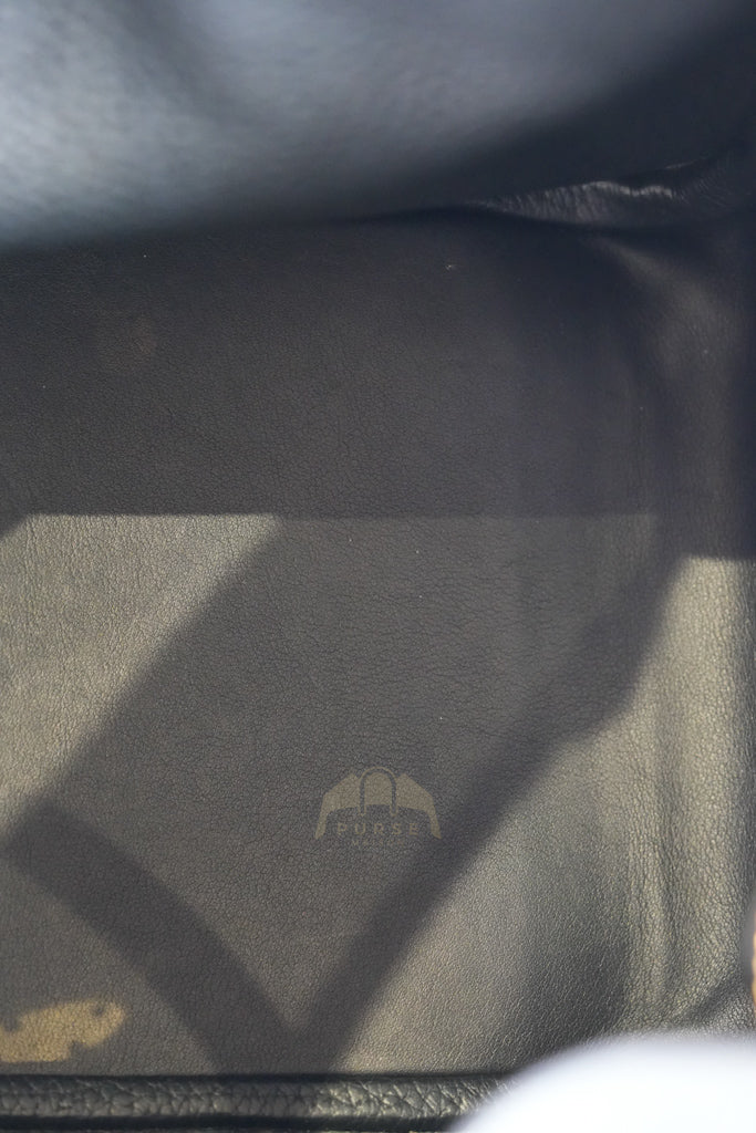 Lindy 30 in Black Clemence Leather Gold Hardware Stamp D(2019) | Purse Maison Luxury Bags Shop