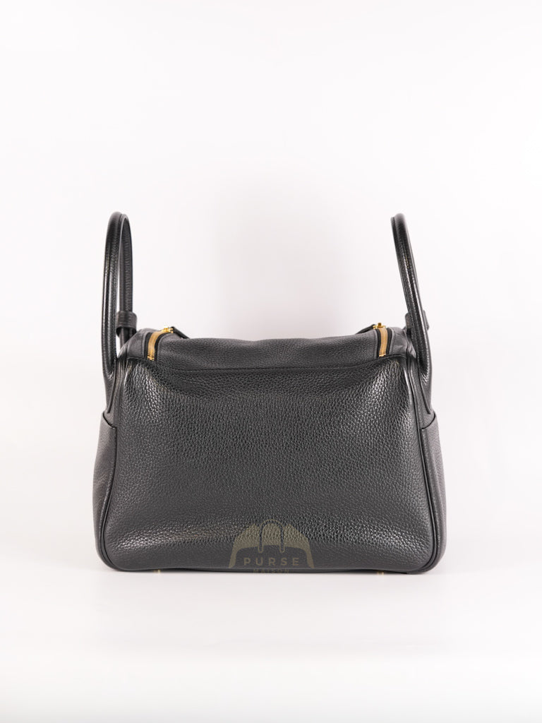 Lindy 30 in Black Clemence Leather Gold Hardware Stamp D(2019) | Purse Maison Luxury Bags Shop
