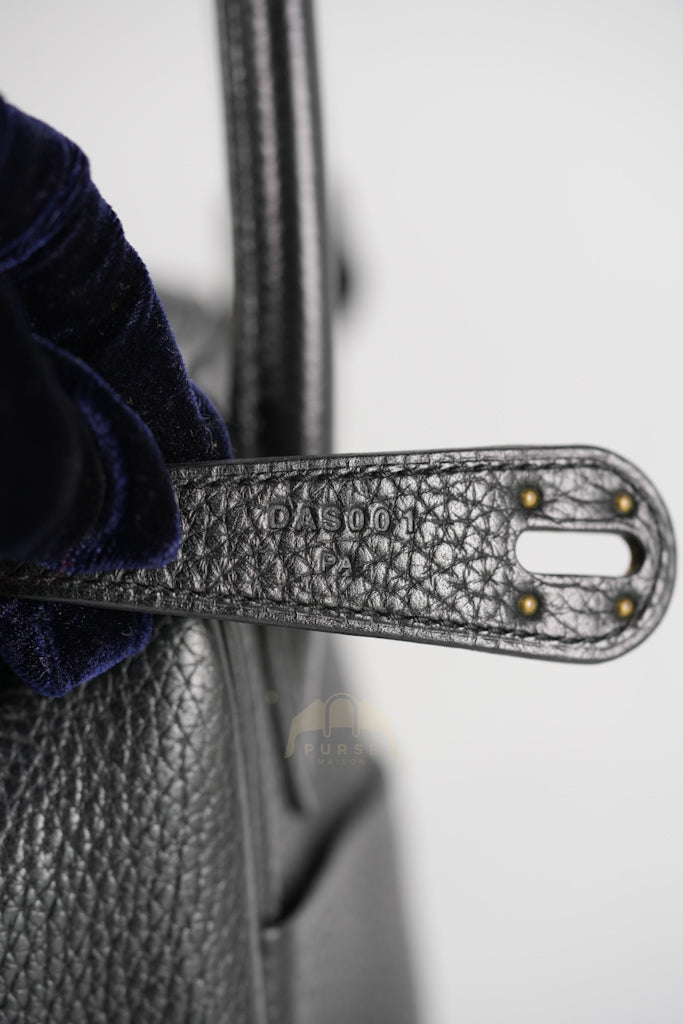 Lindy 30 in Black Clemence Leather Gold Hardware Stamp D(2019) | Purse Maison Luxury Bags Shop