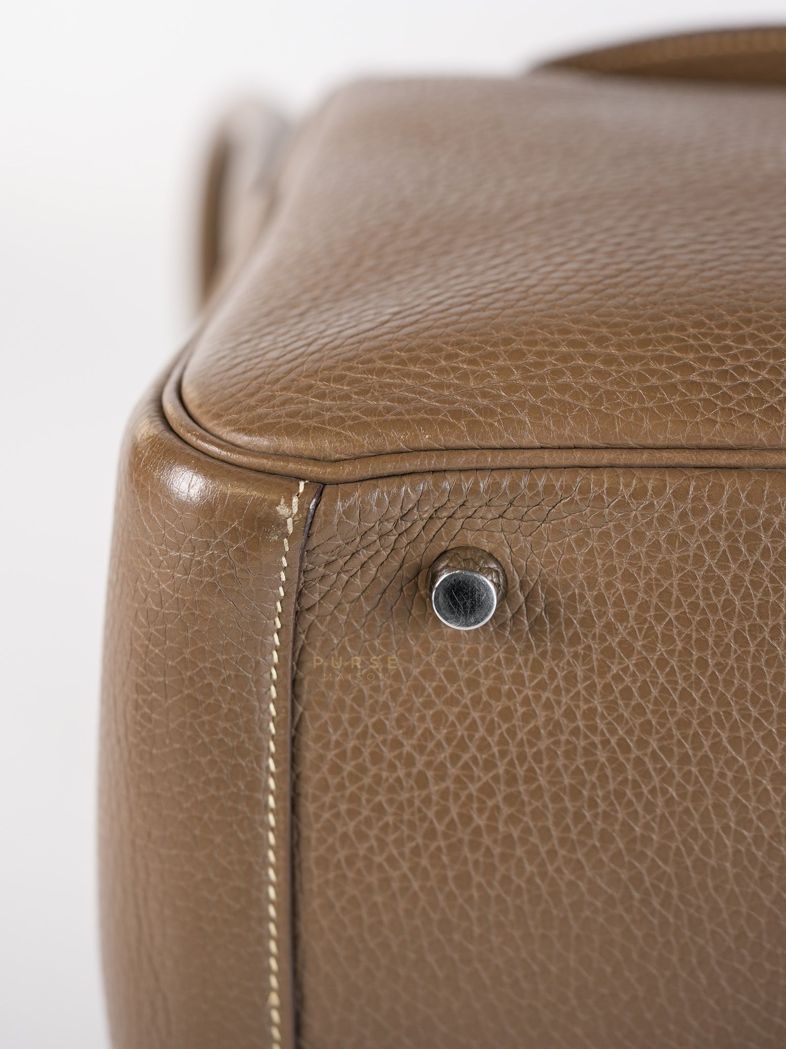 Lindy 30 in Etoupe Clemence Leather & Palladium Hardware Stamp A(2017) | Purse Maison Luxury Bags Shop