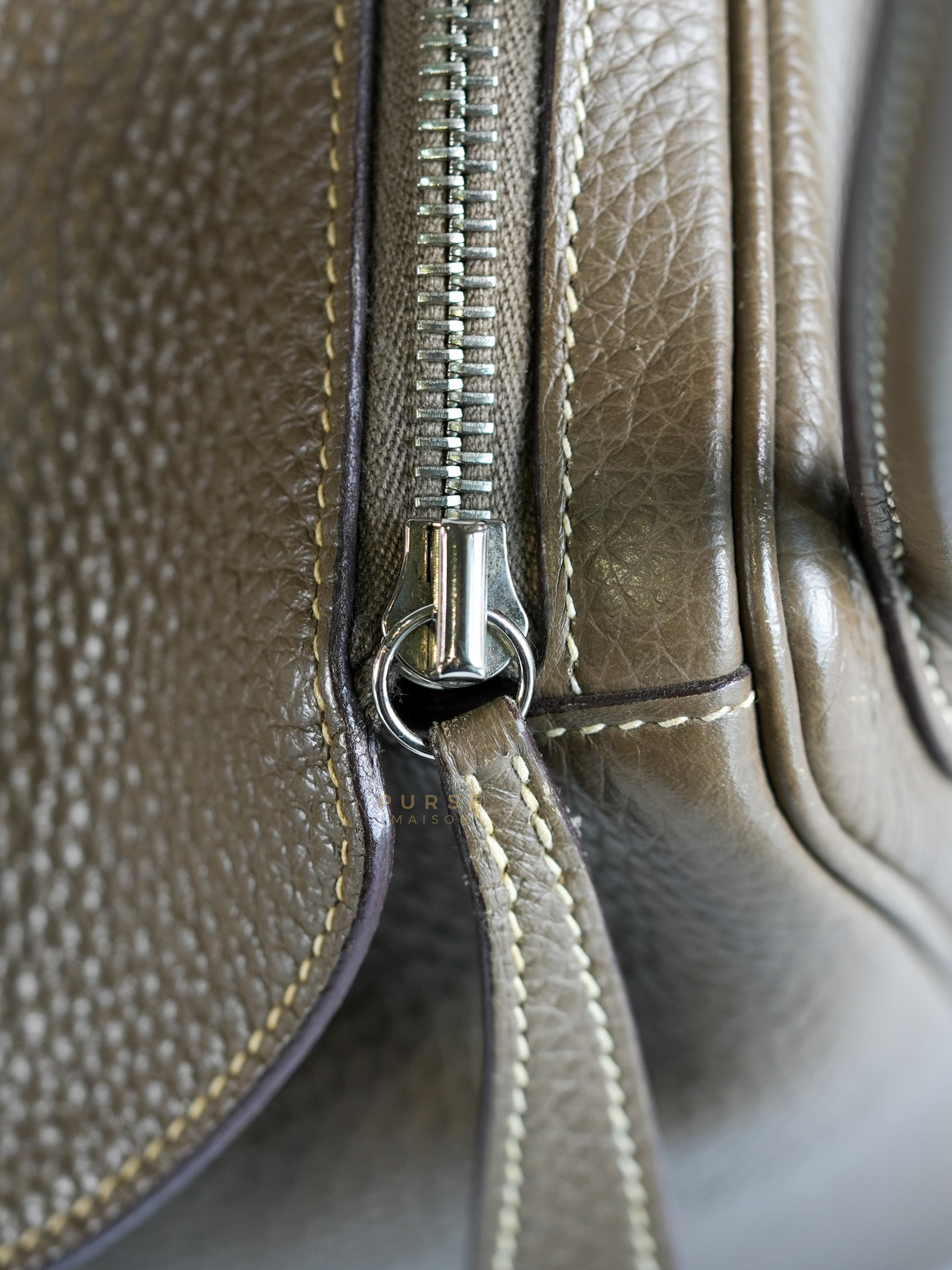 Lindy 30 in Etoupe Clemence Leather & Palladium Hardware Stamp A(2017) | Purse Maison Luxury Bags Shop